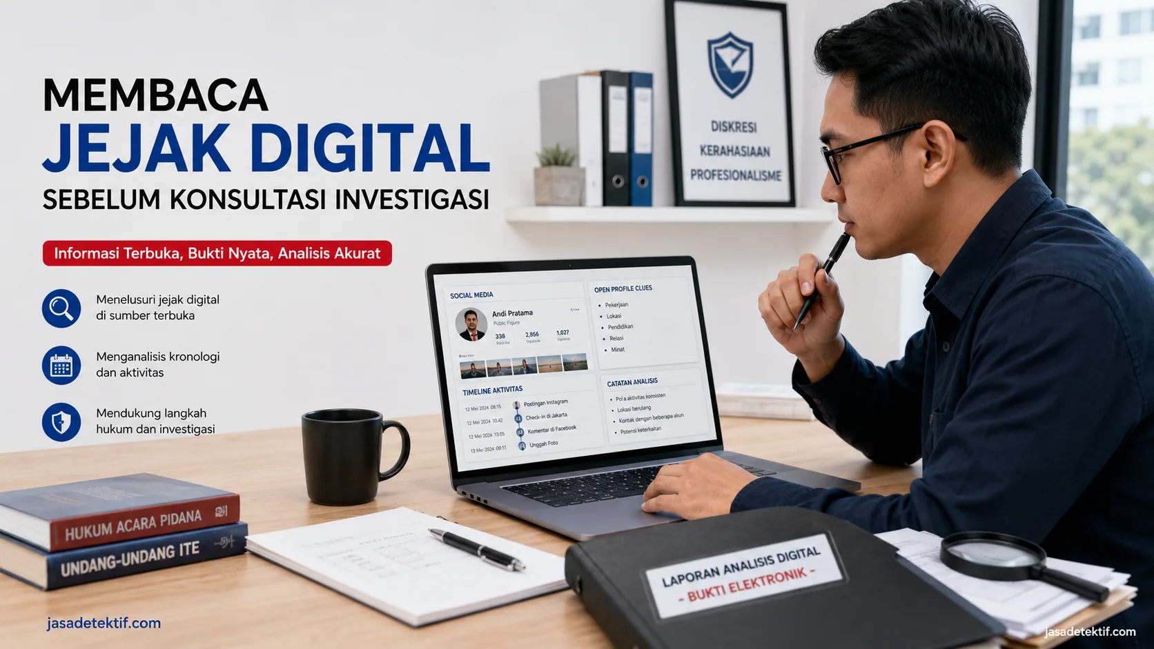 Membaca jejak digital dari sumber terbuka sebelum konsultasi investigasi