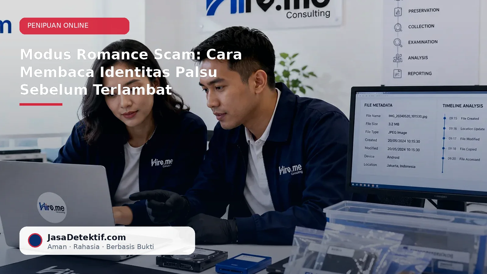 Analisis romance scam dan identitas palsu dari jejak digital